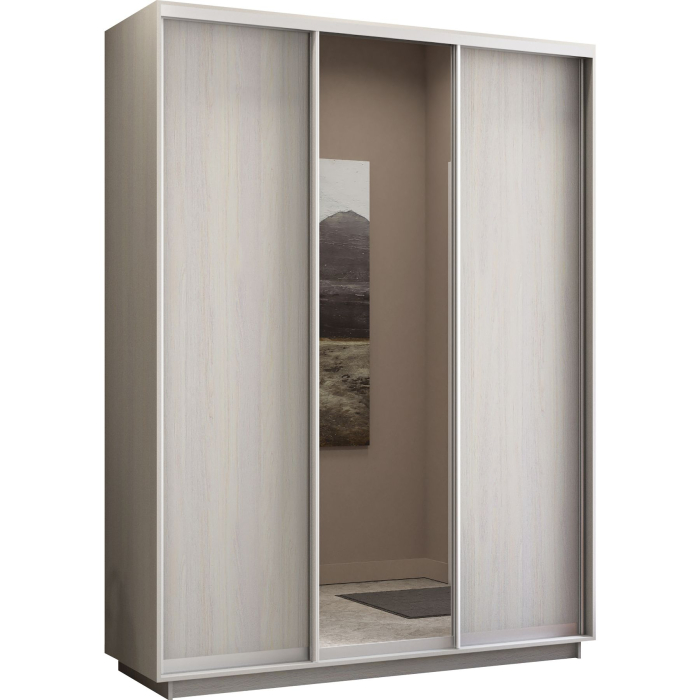 Шкафы-купе 3-х дверные, Шкаф-купе Экспресс Медиум (1 зеркало) трио 2200 x 1800 x 450