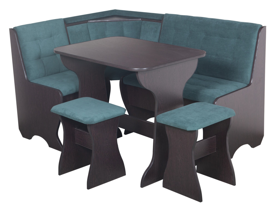 Кухонные уголки, Кухонный уголок Стиль 1Л (со столом СТ4) Дуб венге / велюр