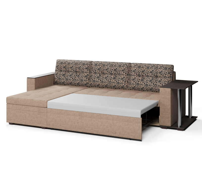 Диваны угловые в гостиную, Диван-кровать угловой Атланта со столом дельфин,рогожка