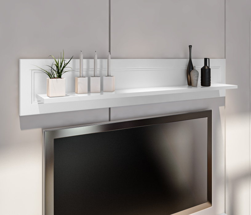 Стенки для гостиной, Комплект для гостиной, тумба ТВ и полка, Белый