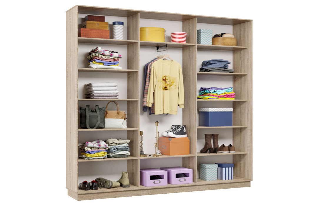 Шкафы-купе 3-х дверные, Шкаф-купе Премьер Лайт 63 (08;08;08) трехдверный