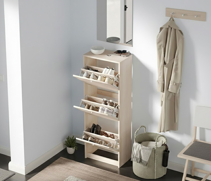 Шкафы в прихожую, Обувница закрытая Теви с тремя отделениями