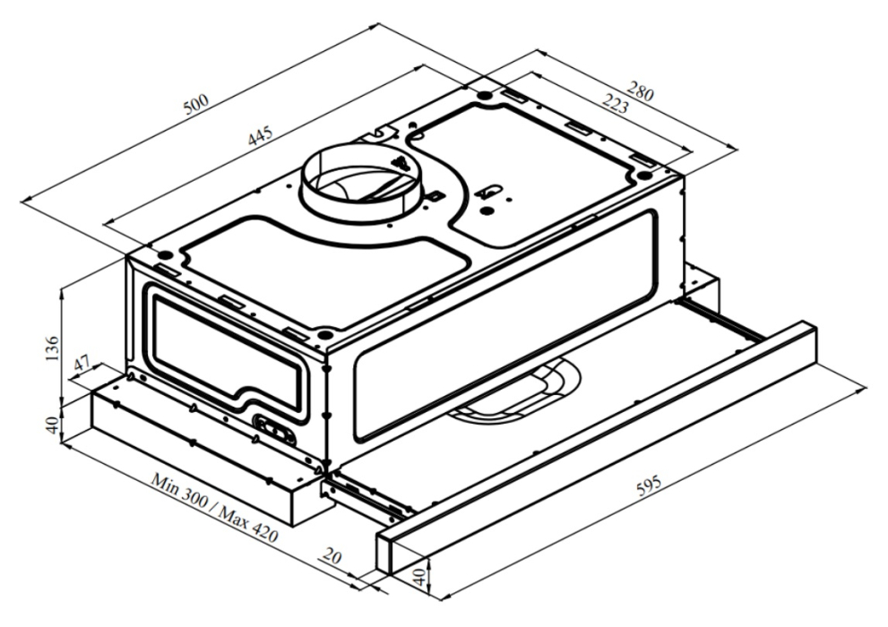Вытяжки, Кухонная вытяжка Pixel Out Inox 60
