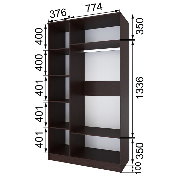 Шкафы распашные, Шкаф Кано КПШ-2