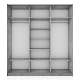 Шкаф-купе Прайм 3-х дверный ДСП/Стекло белое/Доводчики 210х57х230