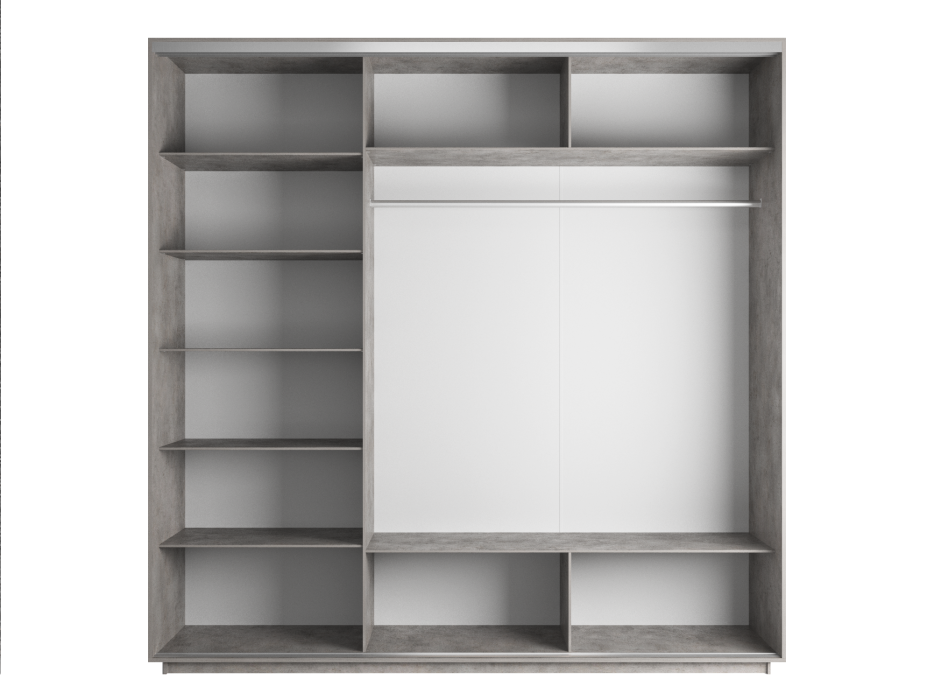Шкафы-купе, Шкаф-купе Экспресс Медиум (2 зеркала) трио 2400 x 2400 x 600