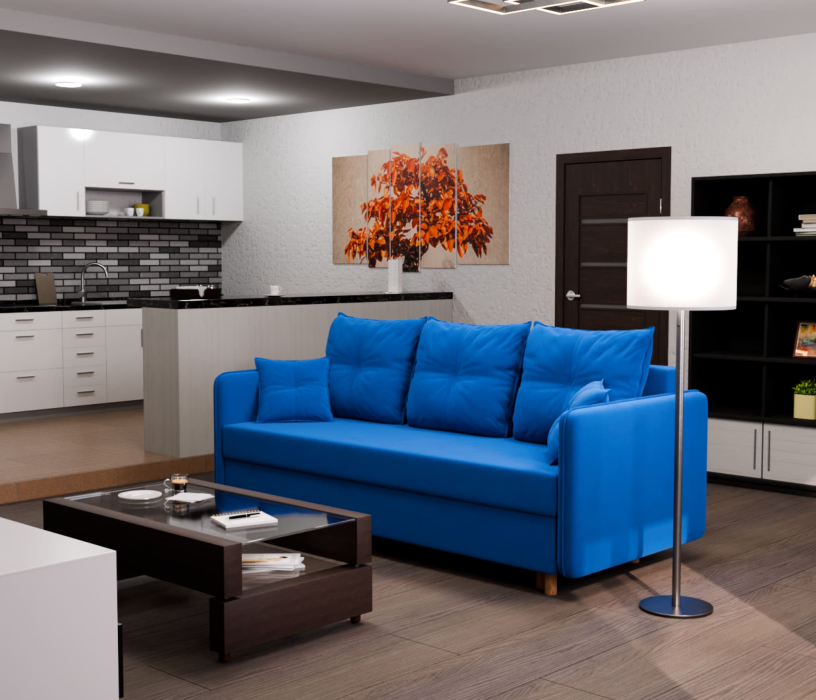 Диваны еврокнижки, Прямой диван Лотос,еврокнижка,велюр