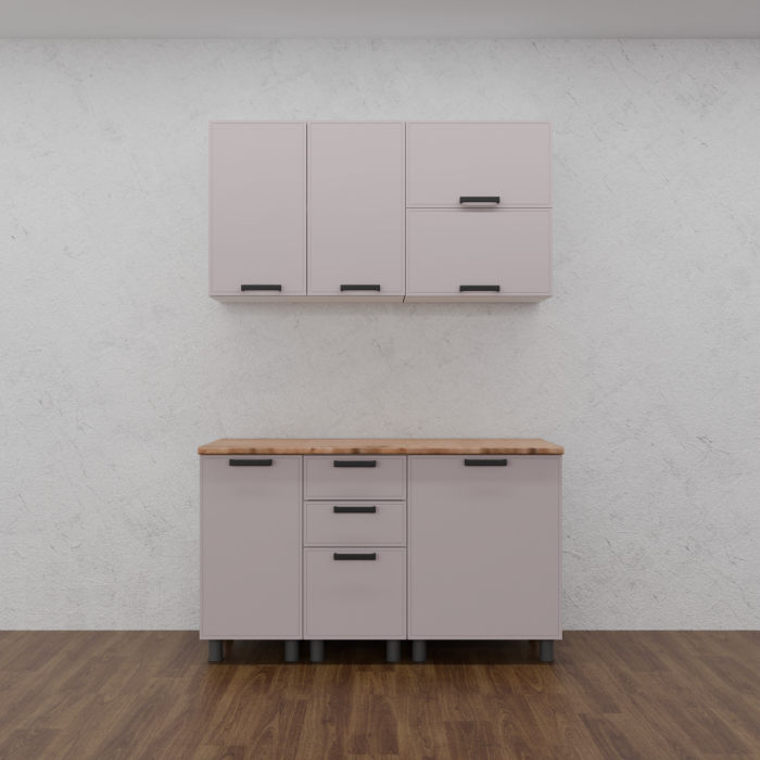 Кухонные гарнитуры, МК Аленушка 1,4м с ящ. Магнолия