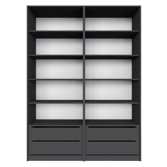 Шкафы распашные, Шкаф распашной Е1 Локер 162х52.5х220 см,с двумя комплектами полок и двумя модулями