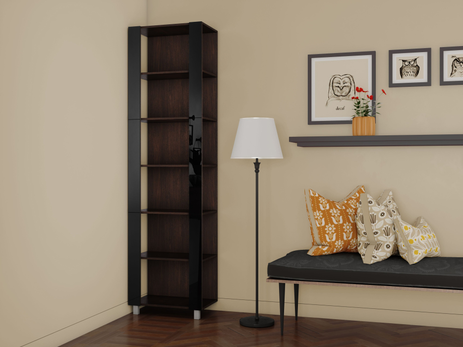 Открытые, Стеллаж модульный Универсальный 35х51х230 Черное стекло